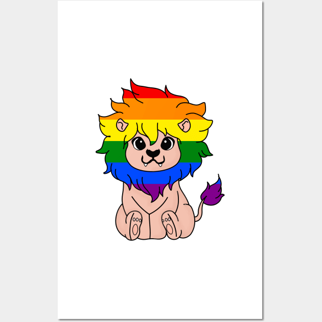 Rainbow Lion Wall Art by Wenby-Weaselbee